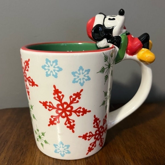 Disney Other - Mickey Mouse Christmas mug with figurine on the handle.